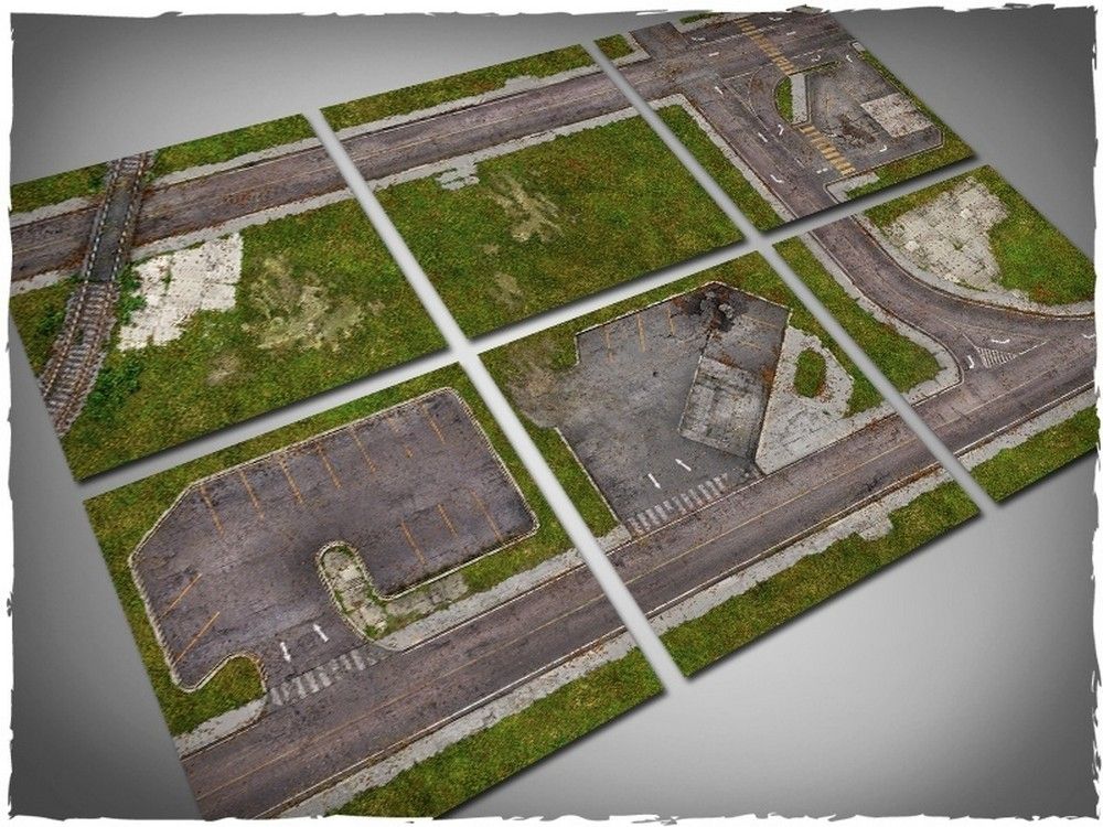 Set of 6 2ft x 2ft, Walking Dead Town Theme PVC Game Mats