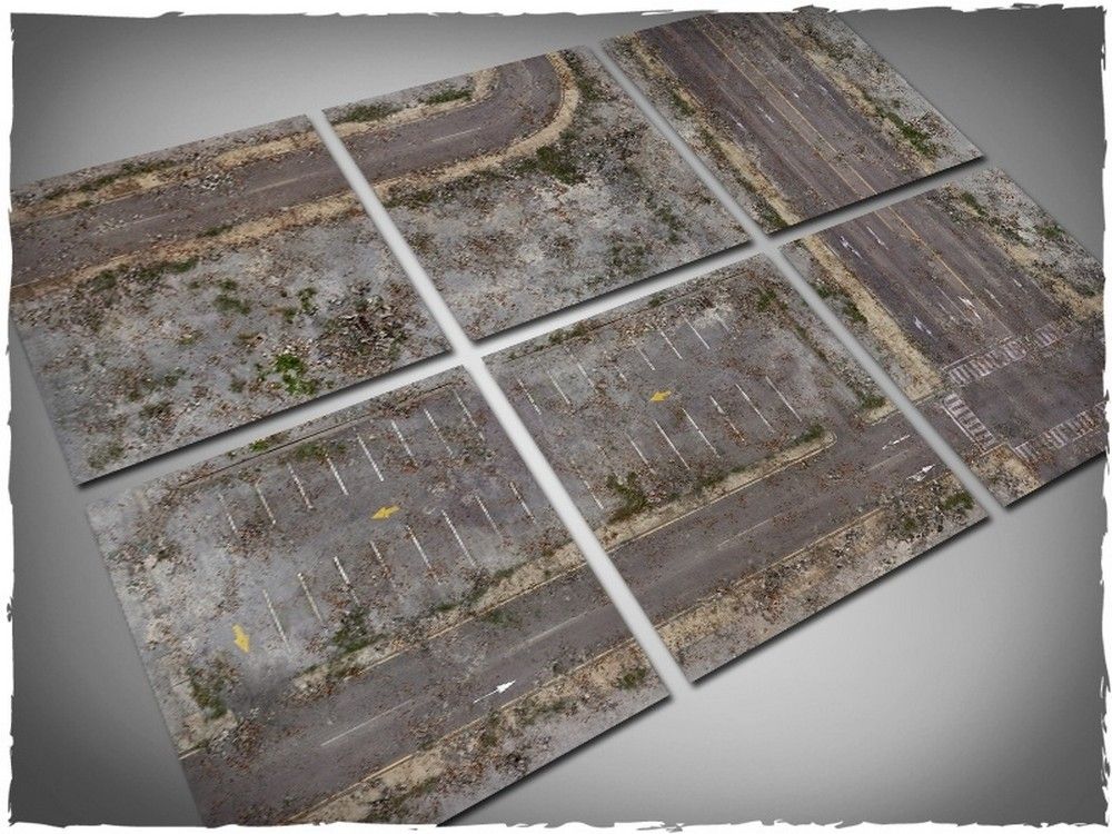 Set of 6 2ft x 2ft, Walking Dead City Theme PVC Game Mats