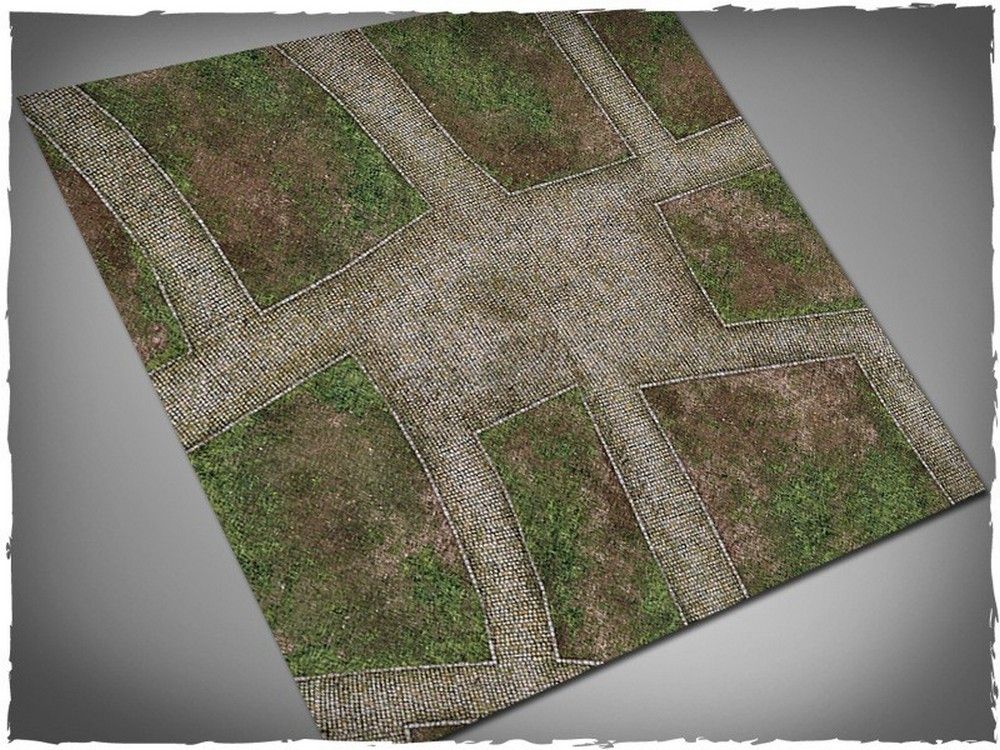 3ft x 3ft, Cobblestone Streets Theme Pvc Games Mat