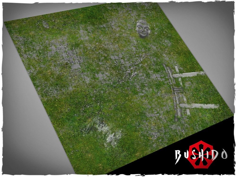 2ft x 2ft, Bushido Temple Ruins Theme Mousepad Games Mat