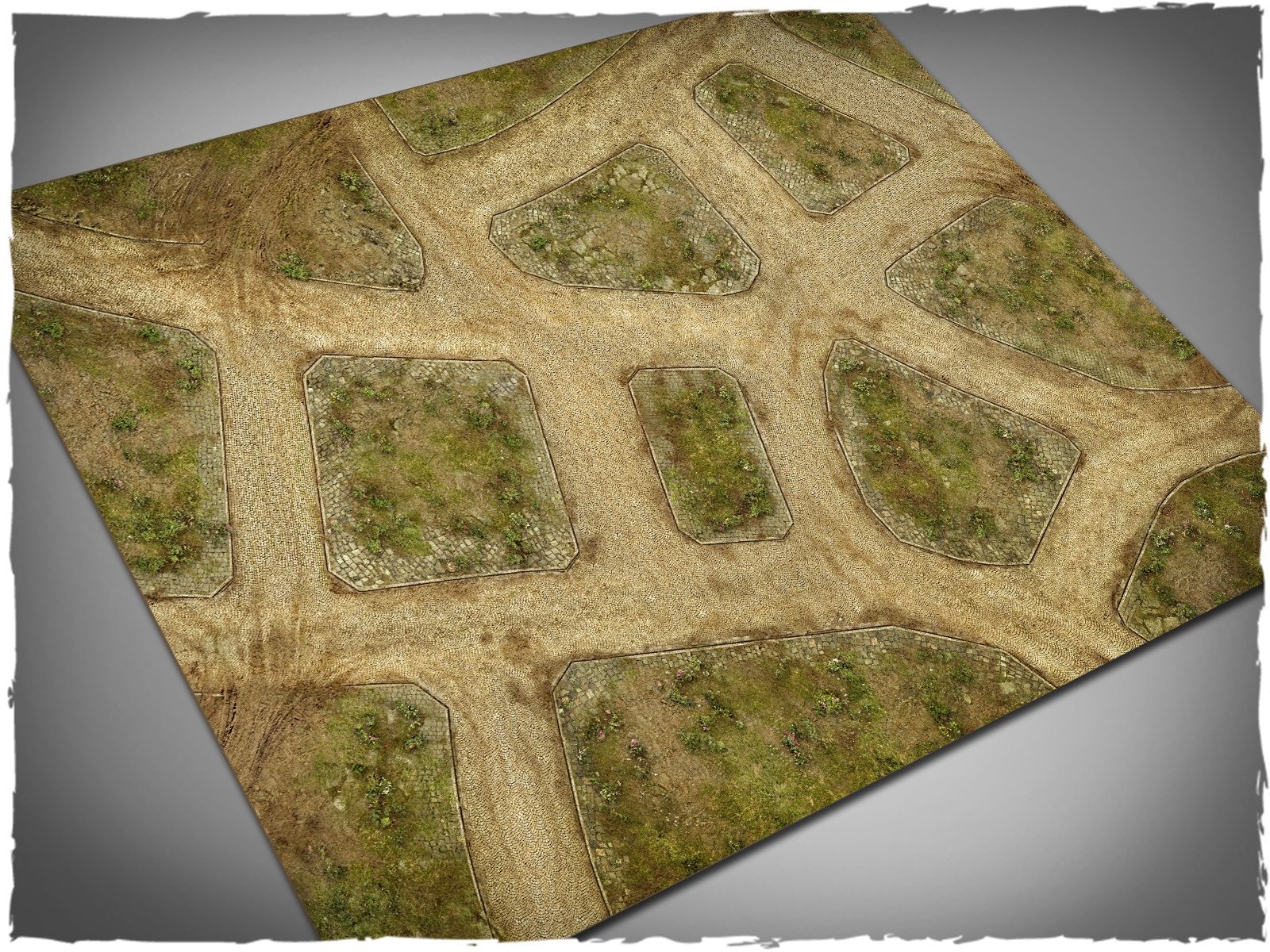 44in x 60in, Cobblestone Streets V2 Themed PVC Games Mat