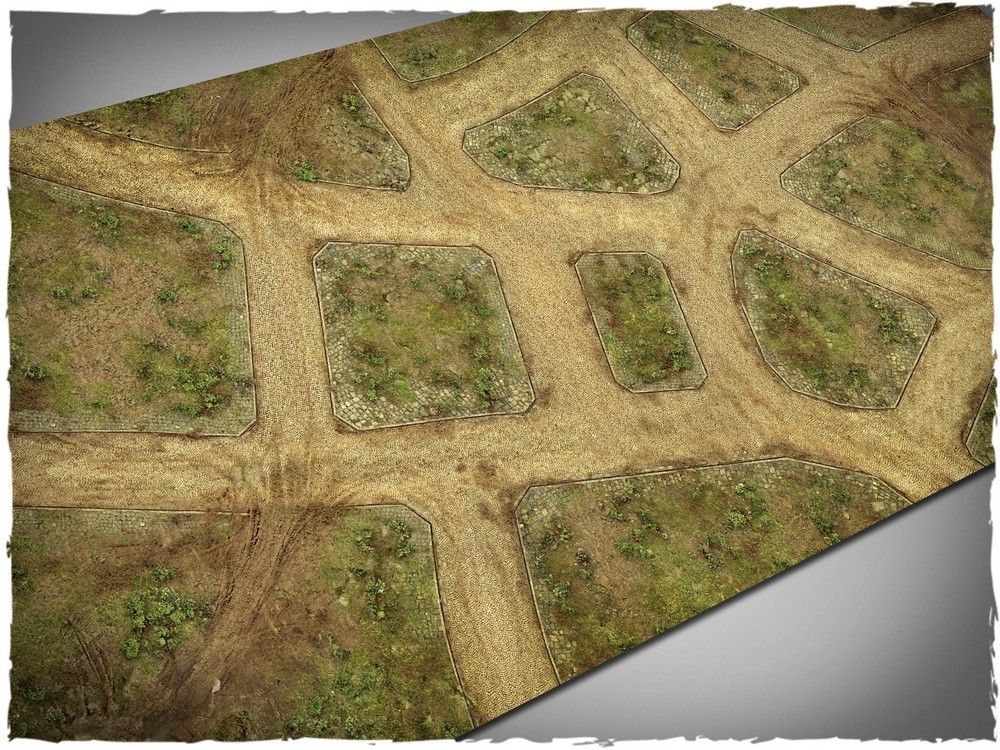 44in x 90in, Cobblestone Streets V2 Themed Cloth Games Mat