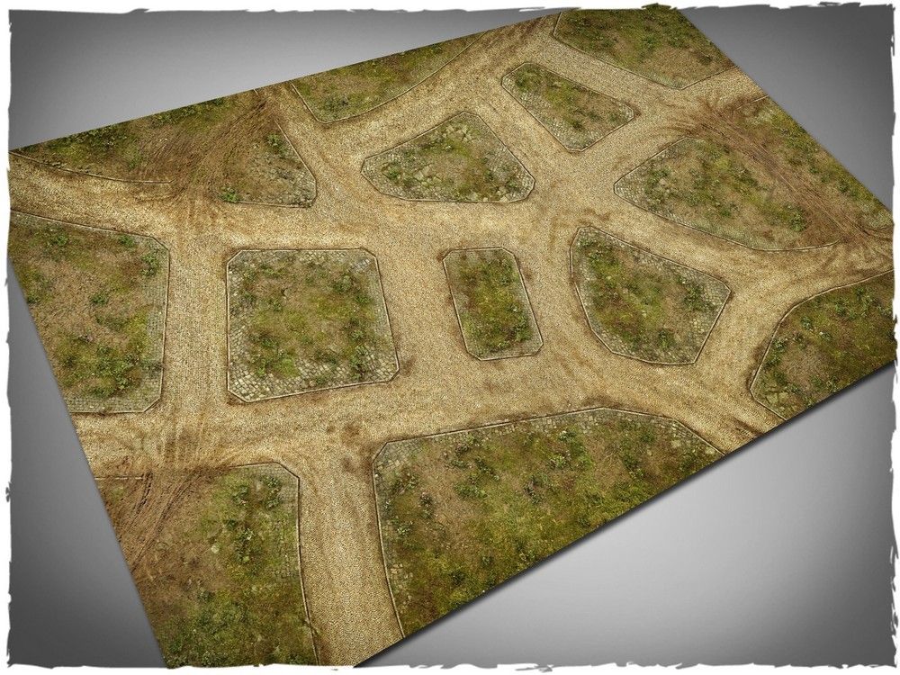 6ft x 4ft, Cobblestone Streets V2 Themed Cloth Games Mat