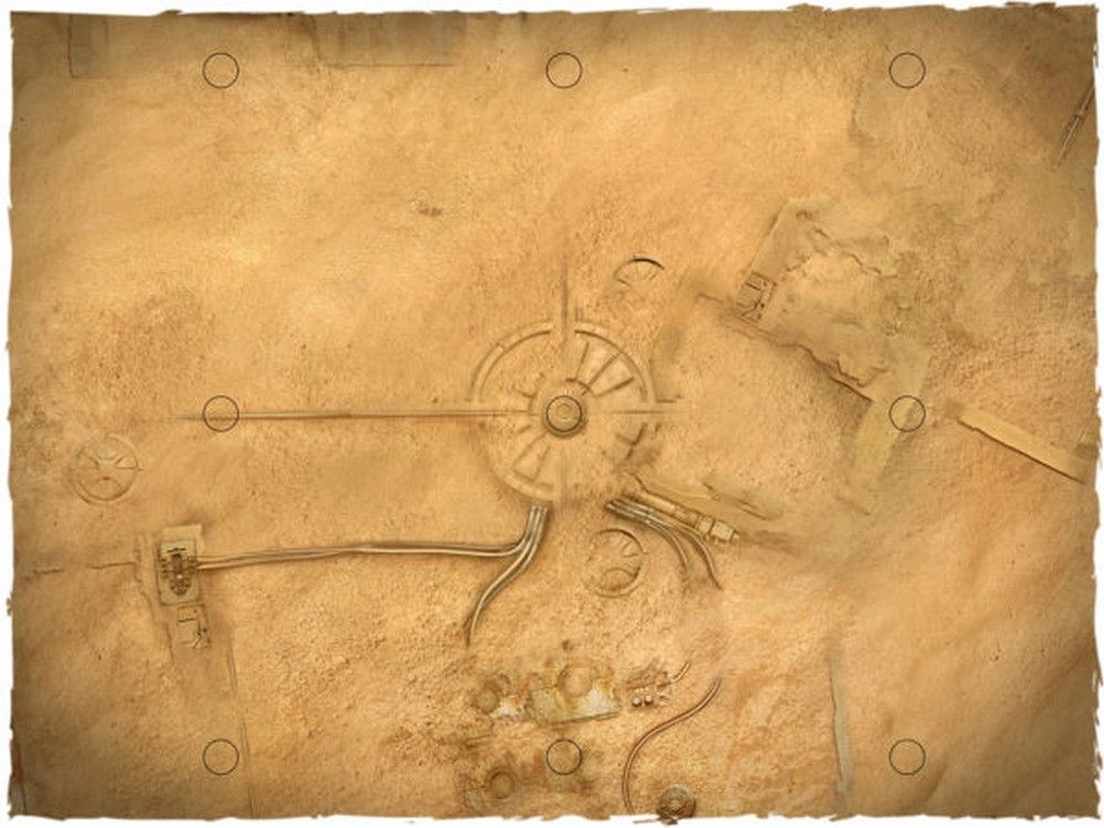 3ft x 3ft, Desert City Theme Mousepad Games Mat - Shatterpoint