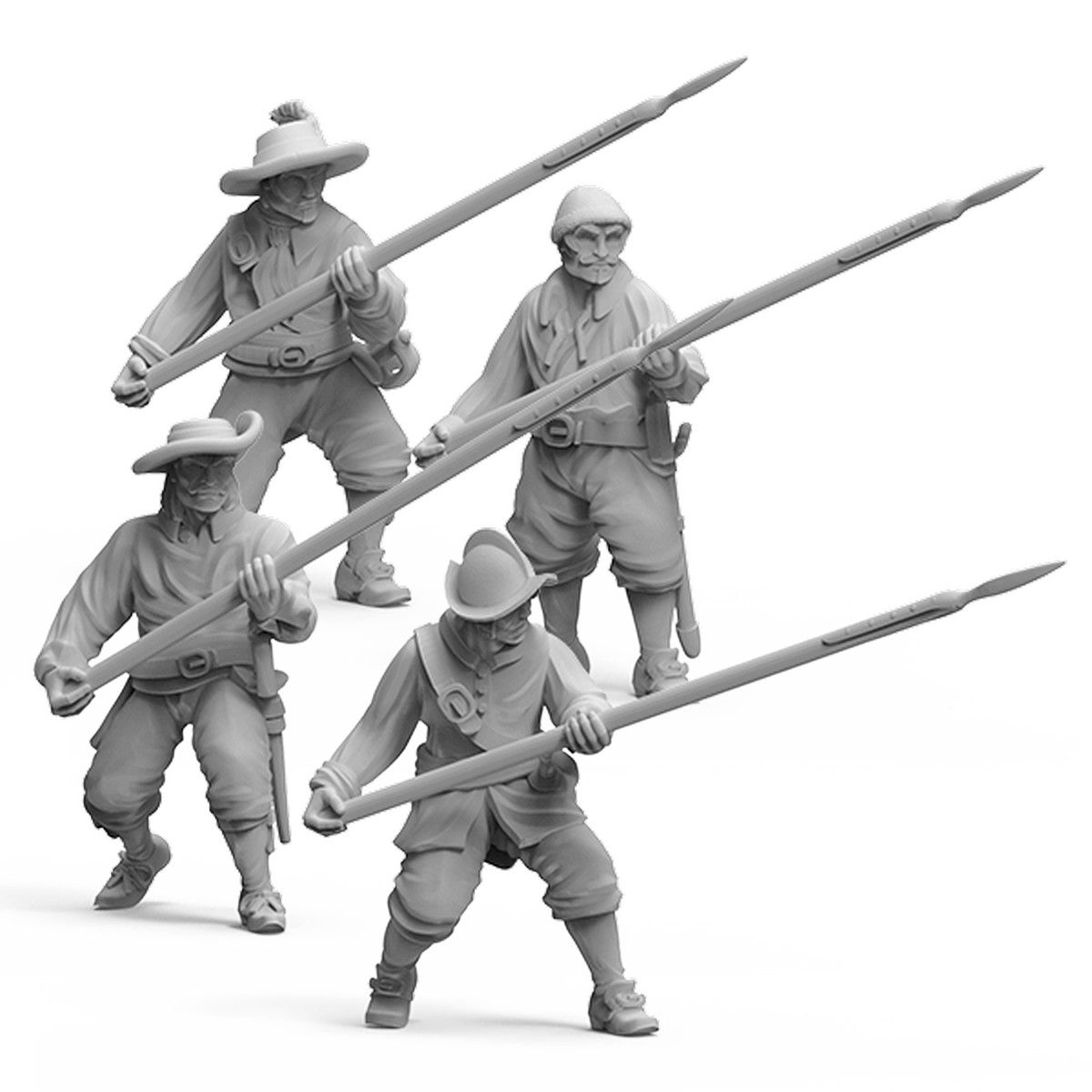 European Pikemen Unit Resculpt Models - Resin
