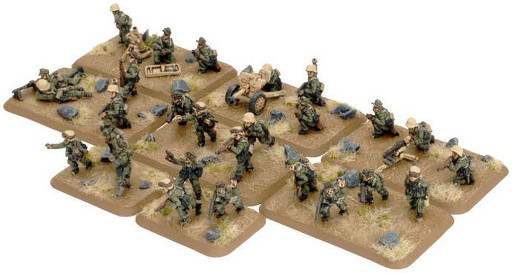 Afrika Korps Rifle Platoon Mid War x18 Figures x3 Guns)