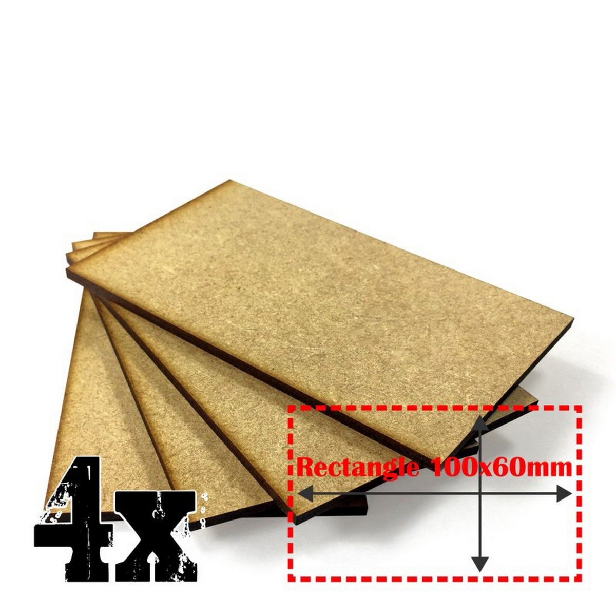 MDF Bases - Rectangle 100x60mm