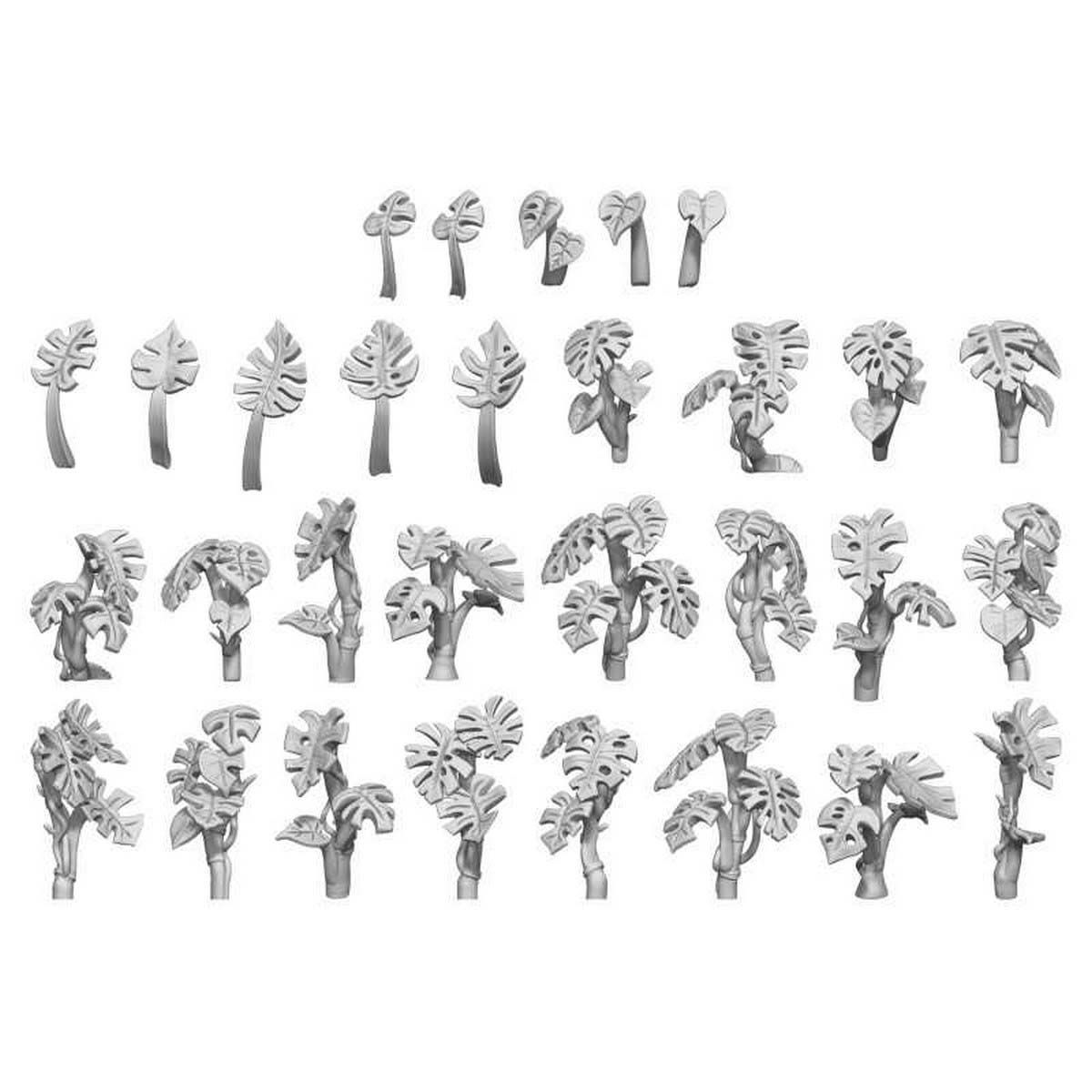 3D Printed Set - Monstera Plant