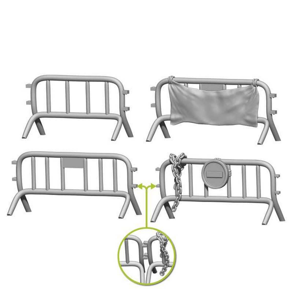 3D Printed Set - Metal Barricades