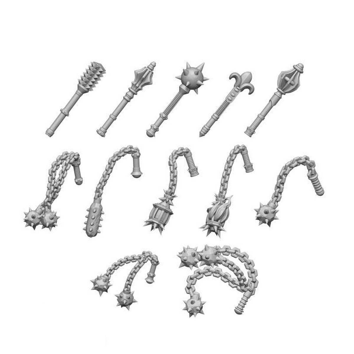 3D Printed Set - Flails and Maces