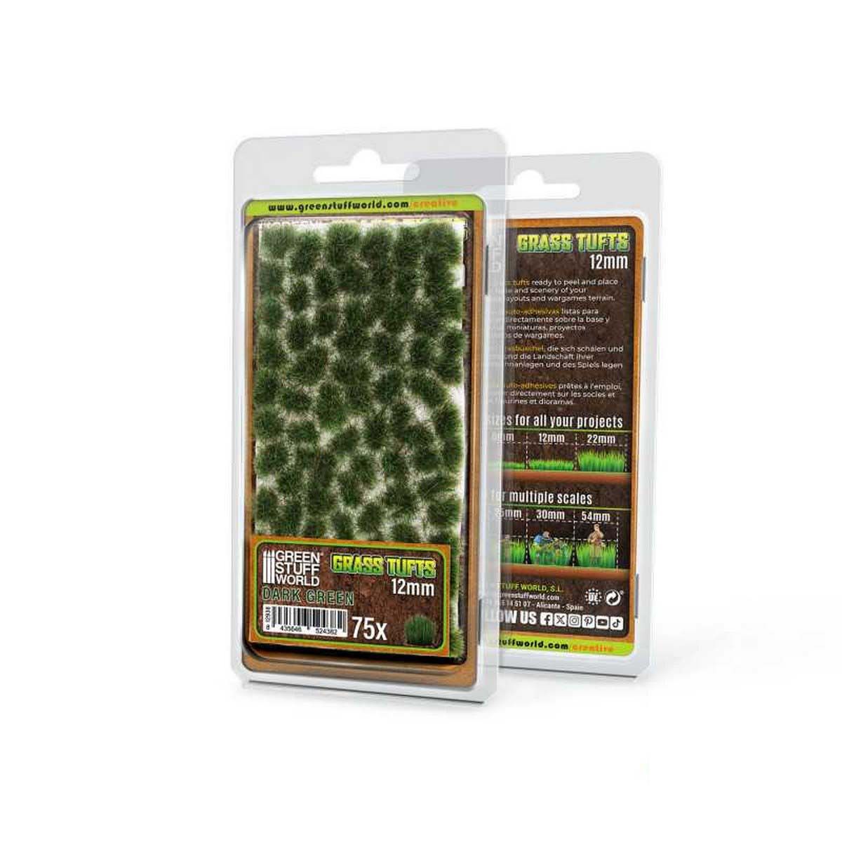 Static Grass Tufts 12mm - Dark Green