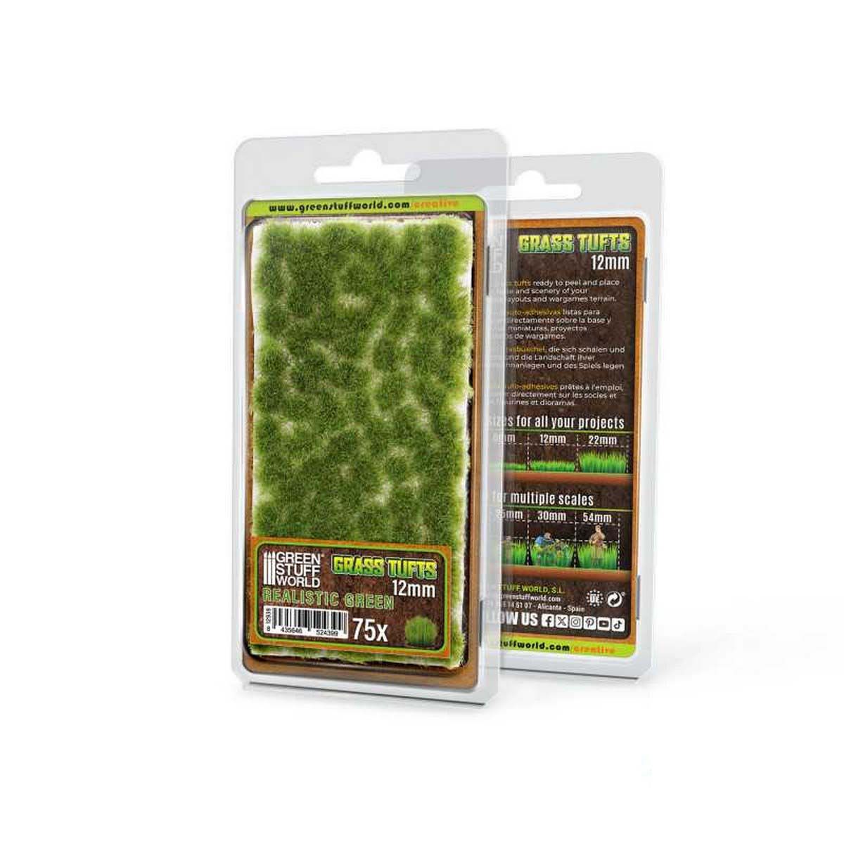 Static Grass Tufts 12mm - Realistic Green
