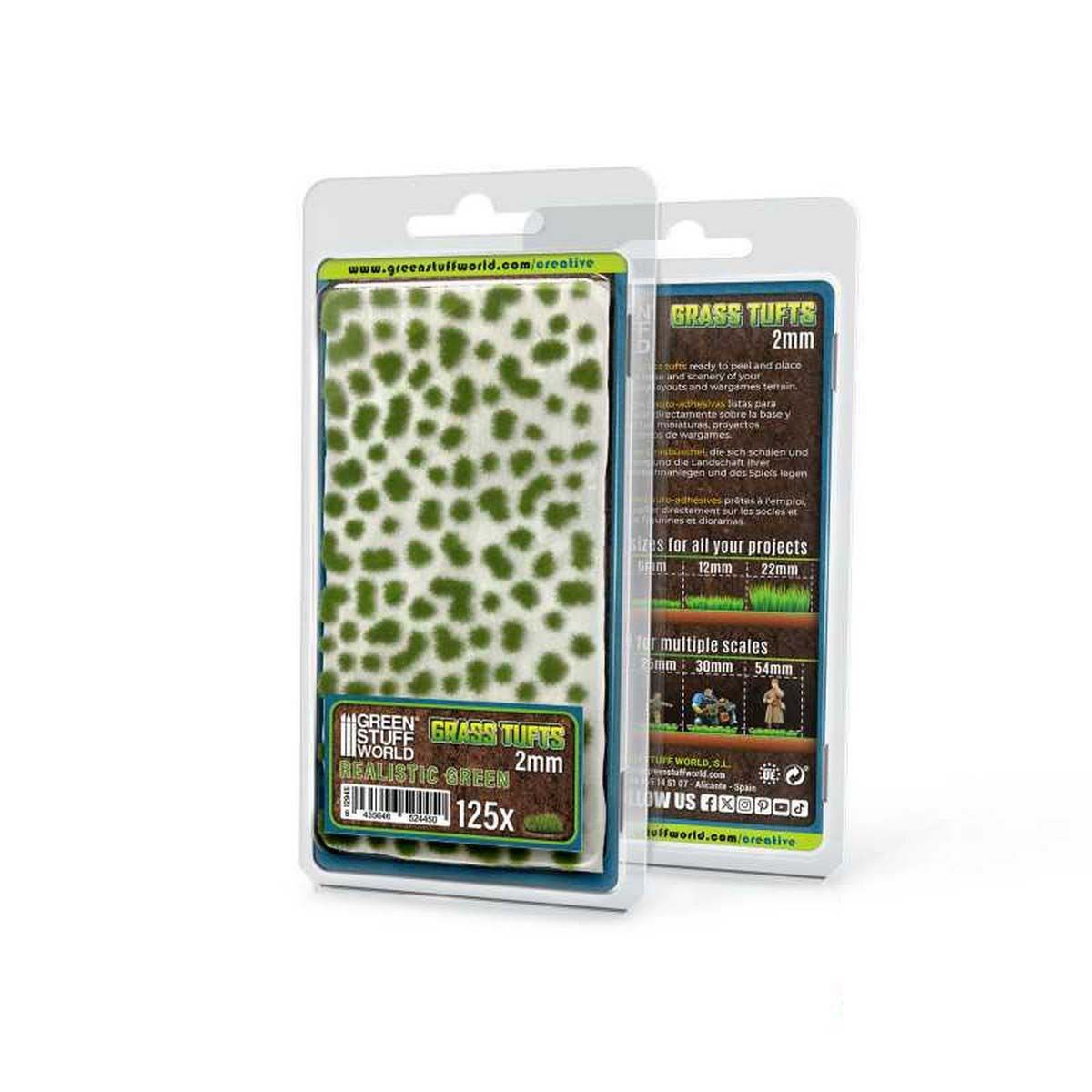 Static Grass Tufts 2mm - Realistic Green