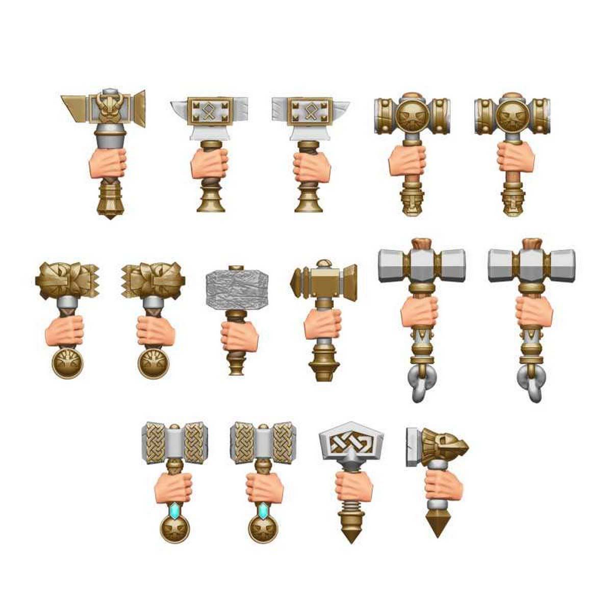 3D Printed Set - Dwarf Hammers