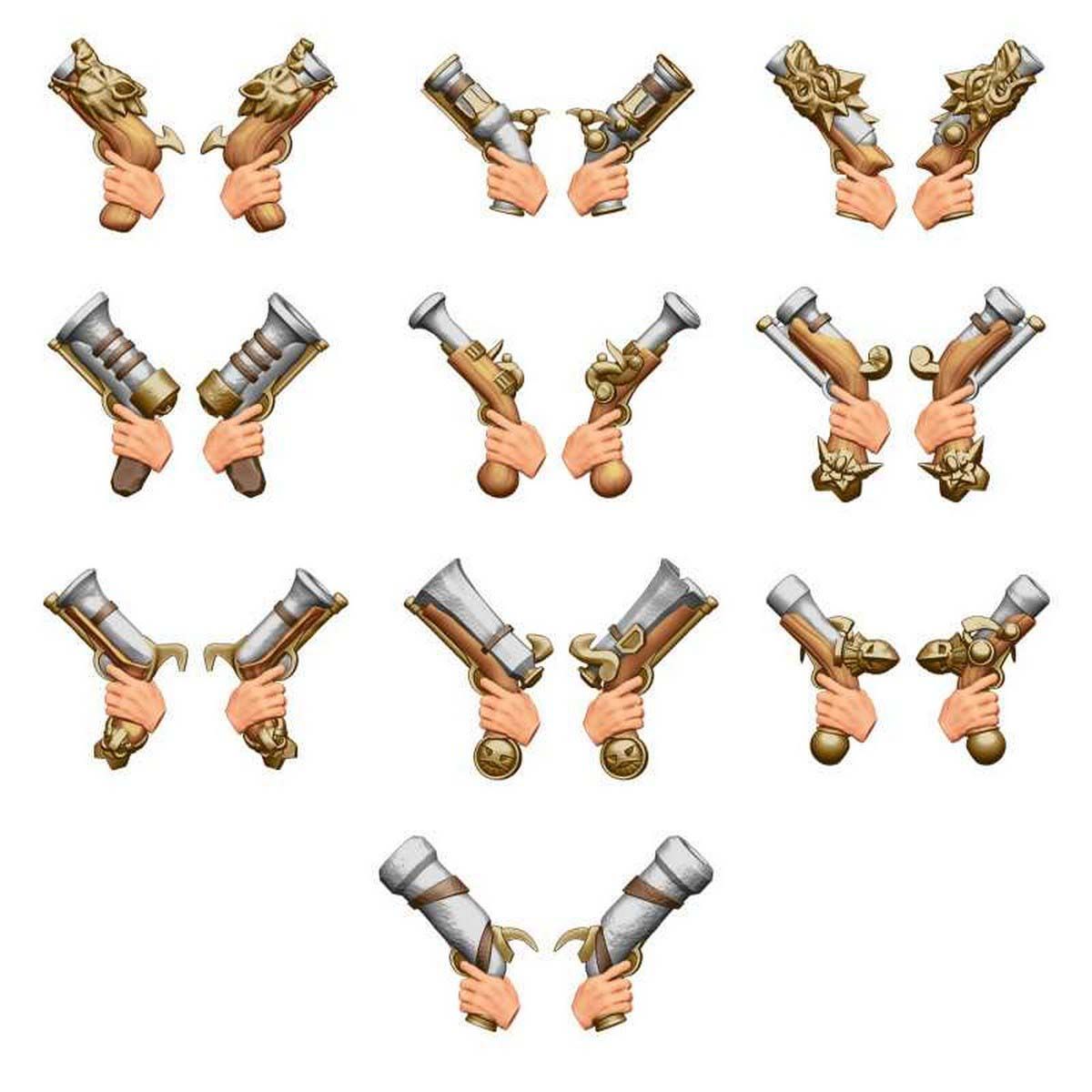 3D Printed Set - Dwarf Pistols