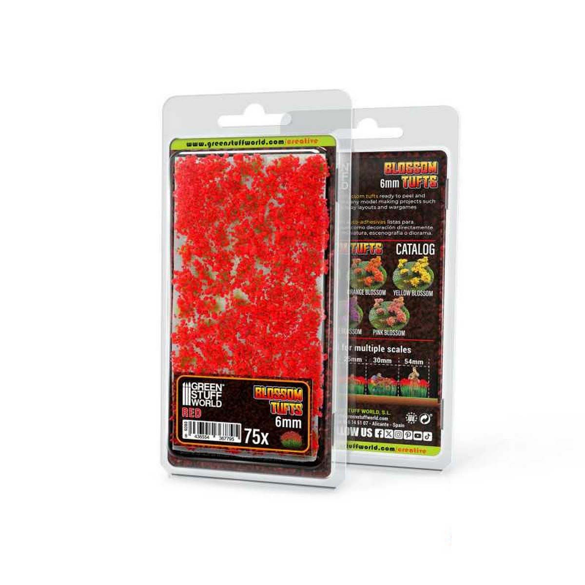 Blossom Tufts - 6mm - Red Flowers