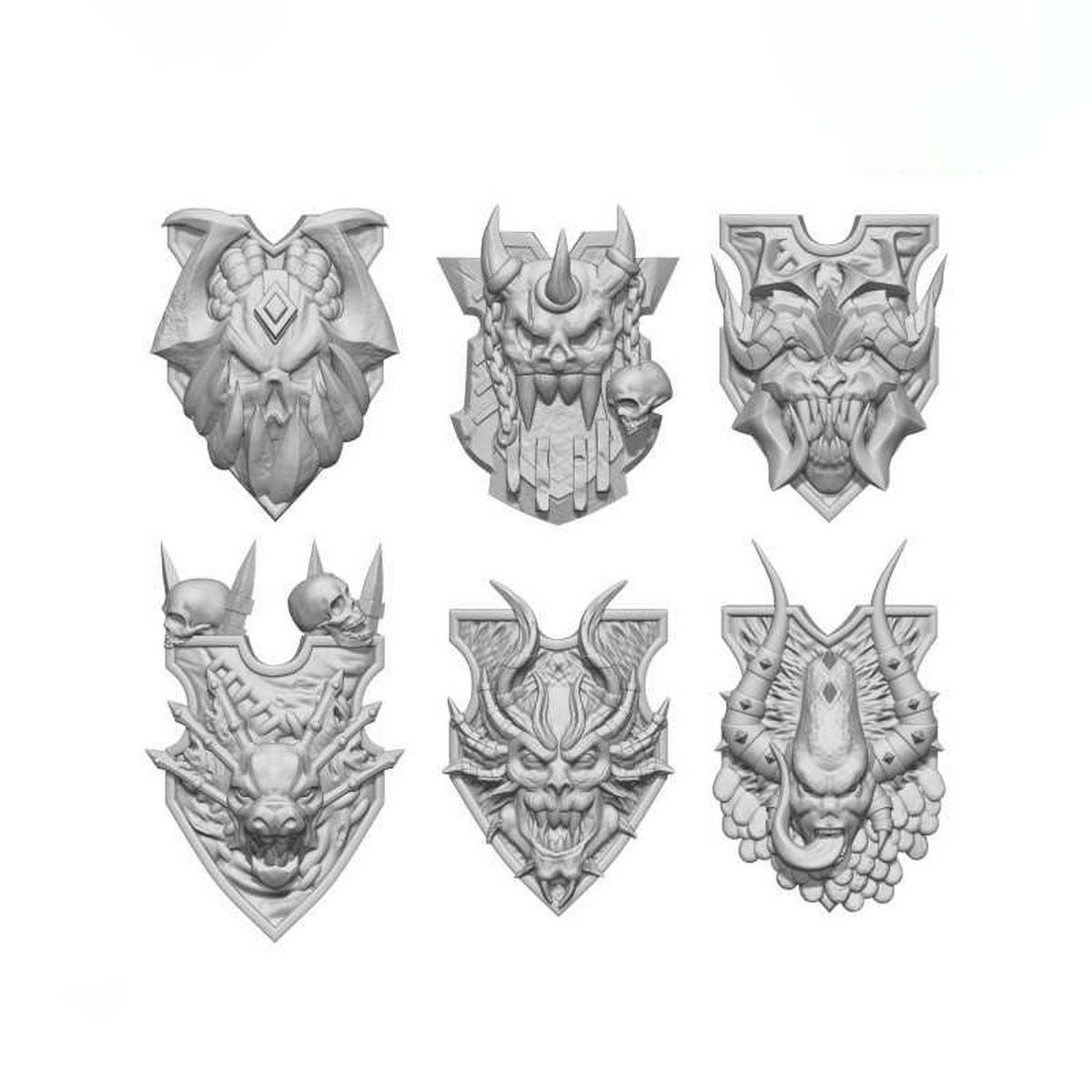 3D Printed Set - Khorne Shields