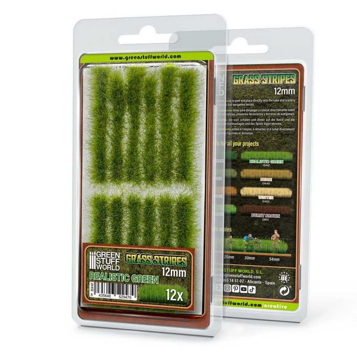 Grass Strips 12mm - Realistic Green