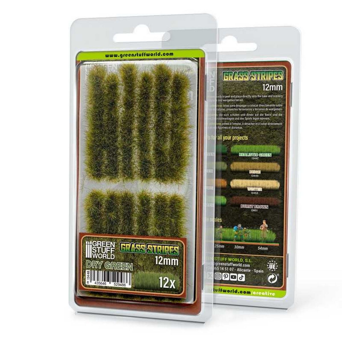 Grass Strips 12mm - Dry Green