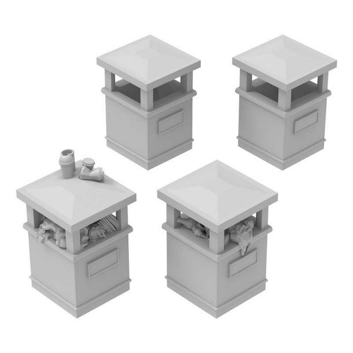 Park Trash Cans - Square 1:48