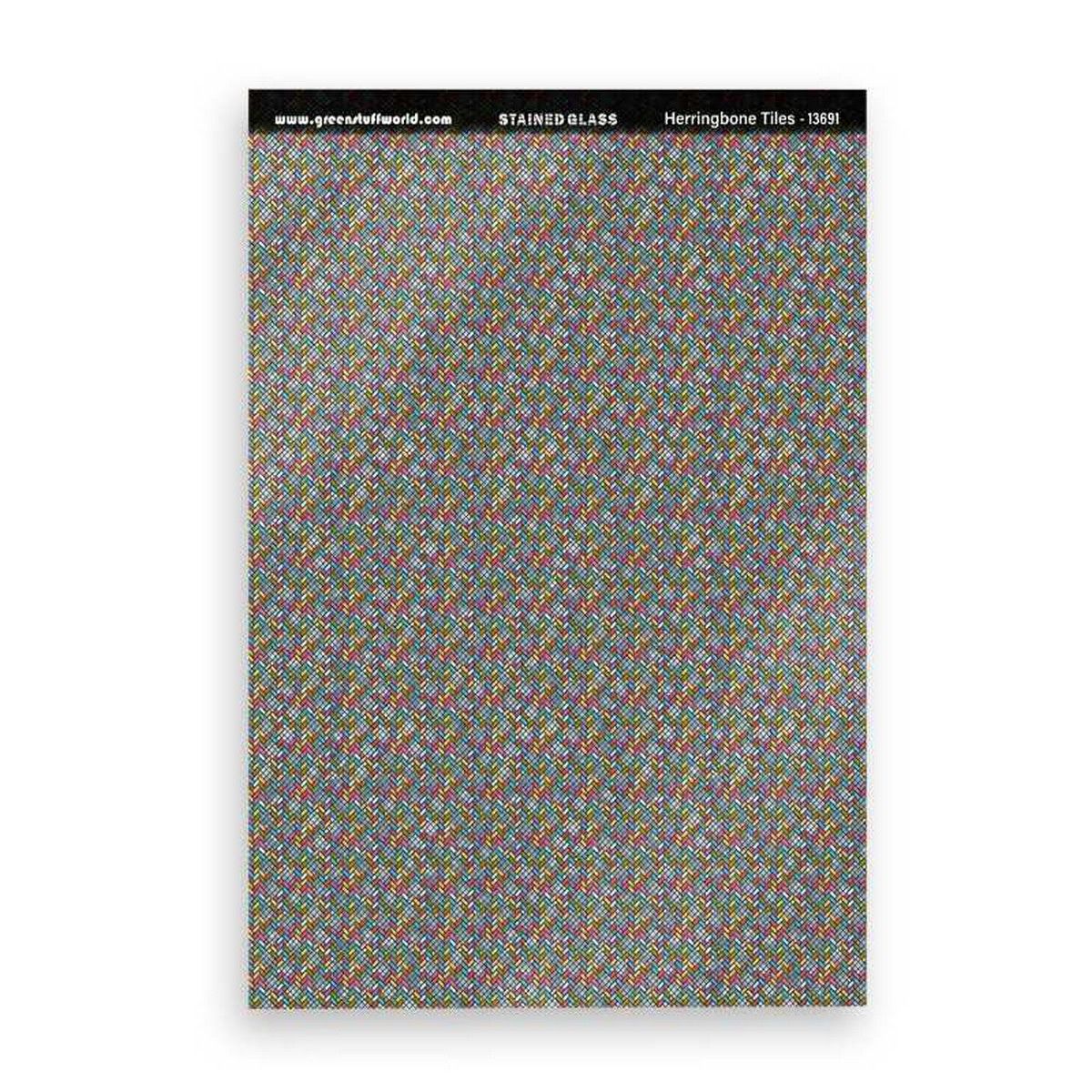 Herringbone Tiles Stained Glass