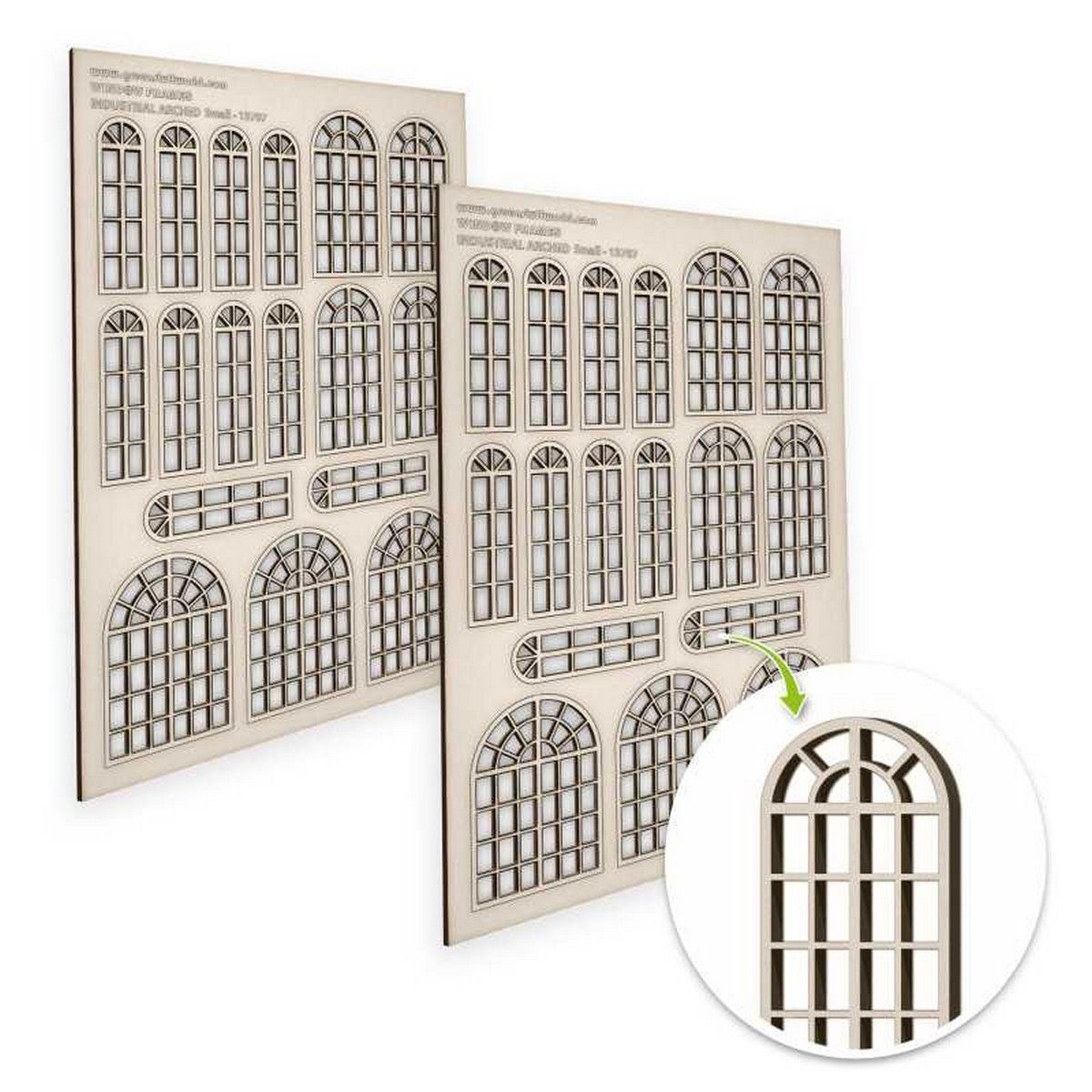 Industrial Arched Miniature Windows - Small