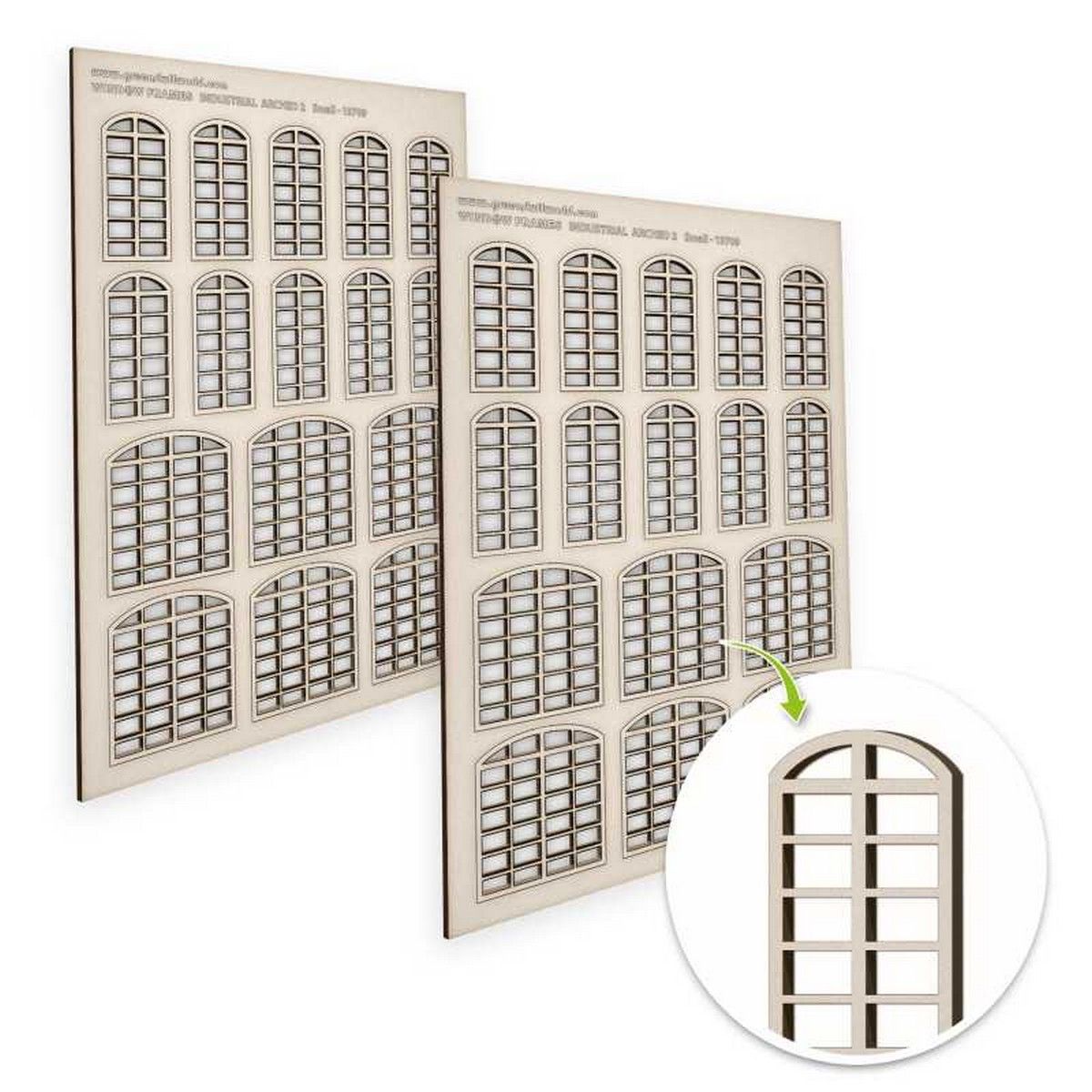Industrial Arched Miniature Windows - Large (Type 2)