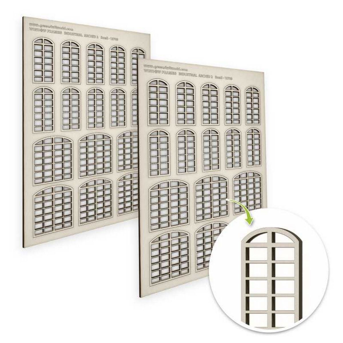 Industrial Arched Miniature Windows - Small (Type 2)