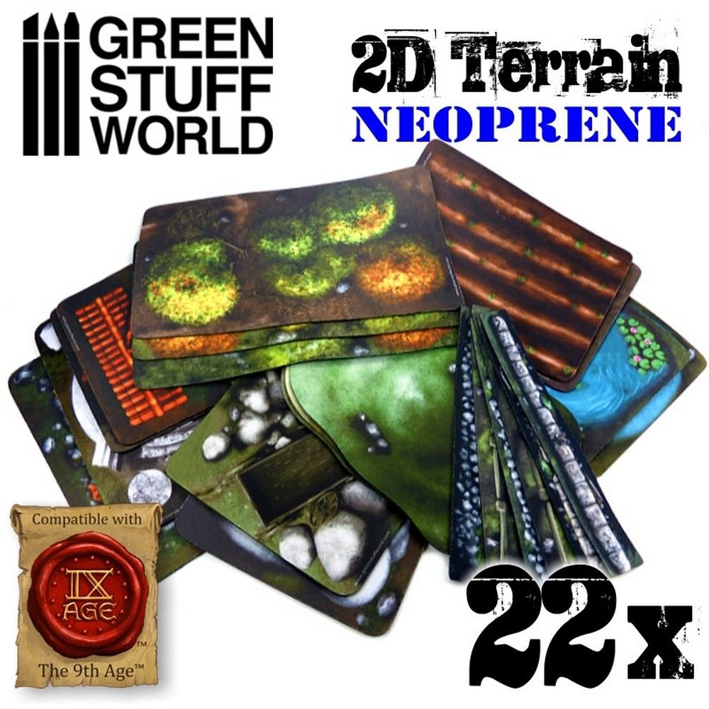 2D Neoprene Terrain Set - 22 Pieces