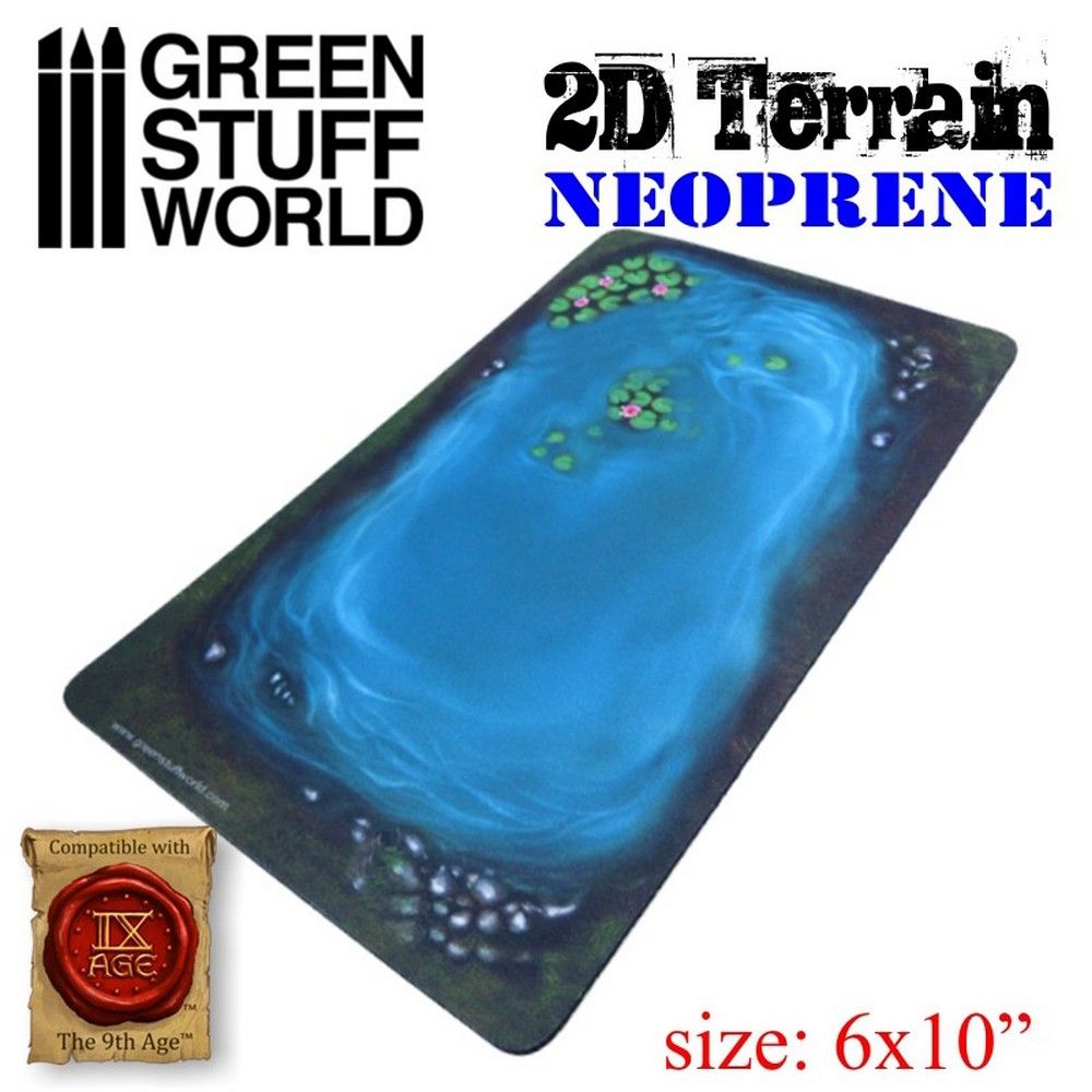 2D Neoprene Terrain - Lake with Leaves