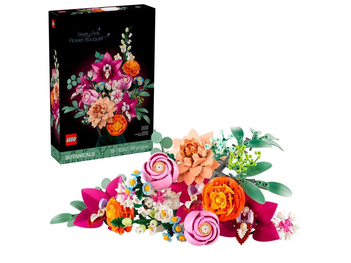 Pretty Pink Flower Bouquet LEGO Botanical Collection 10342
