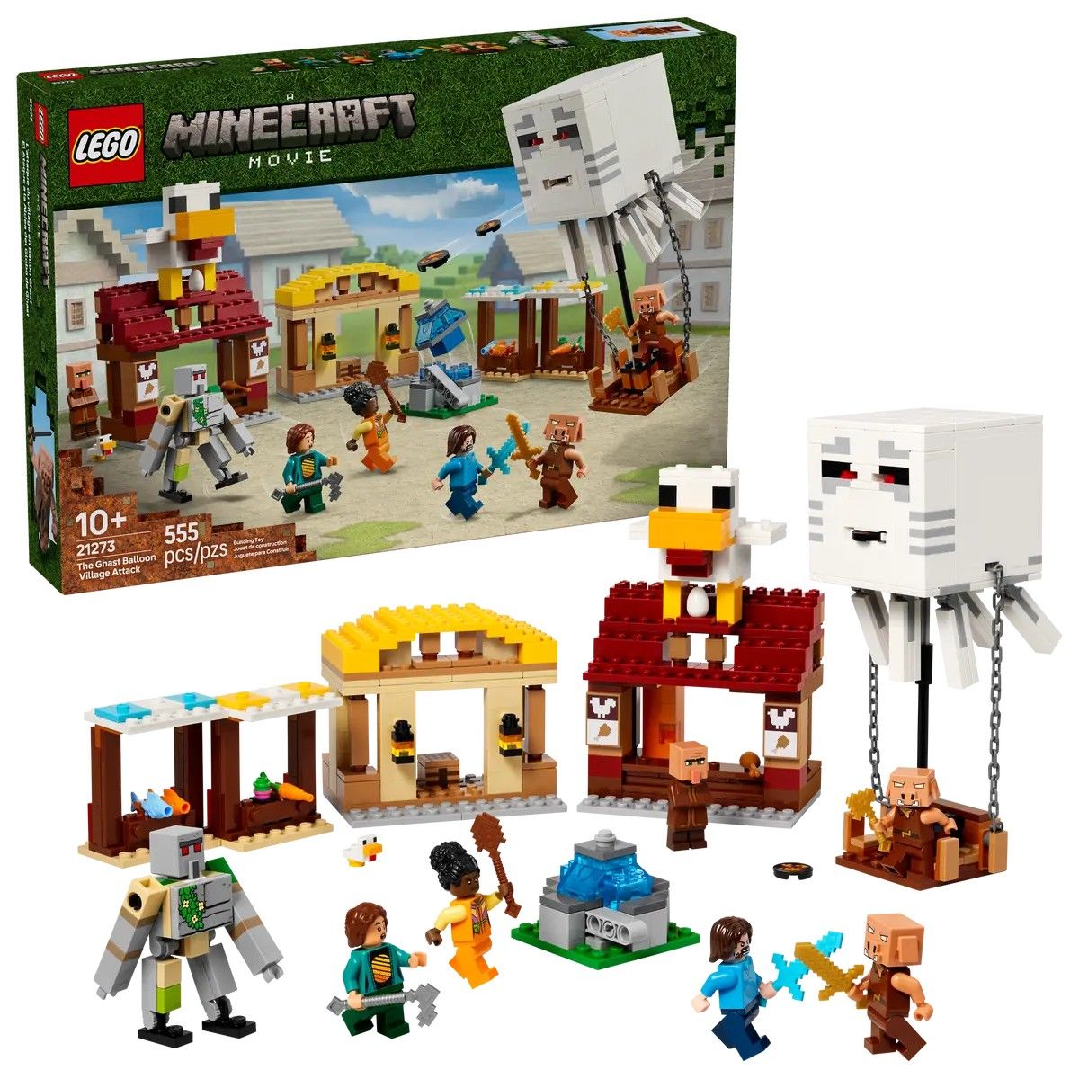The Ghast Balloon Village Attack LEGO Minecraft 21273
