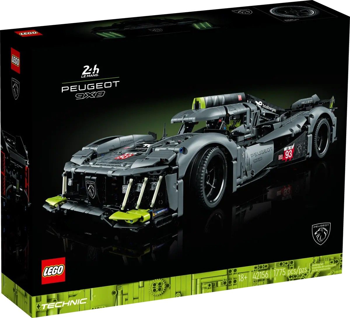 PEUGEOT 9X8 24H Le Mans Hybrid Hypercar LEGO Technic 42156