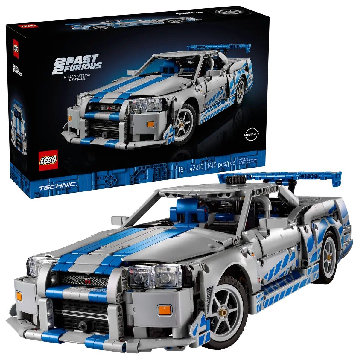 2 Fast 2 Furious Nissan Skyline GT-R (R34) Car LEGO Technic 42210