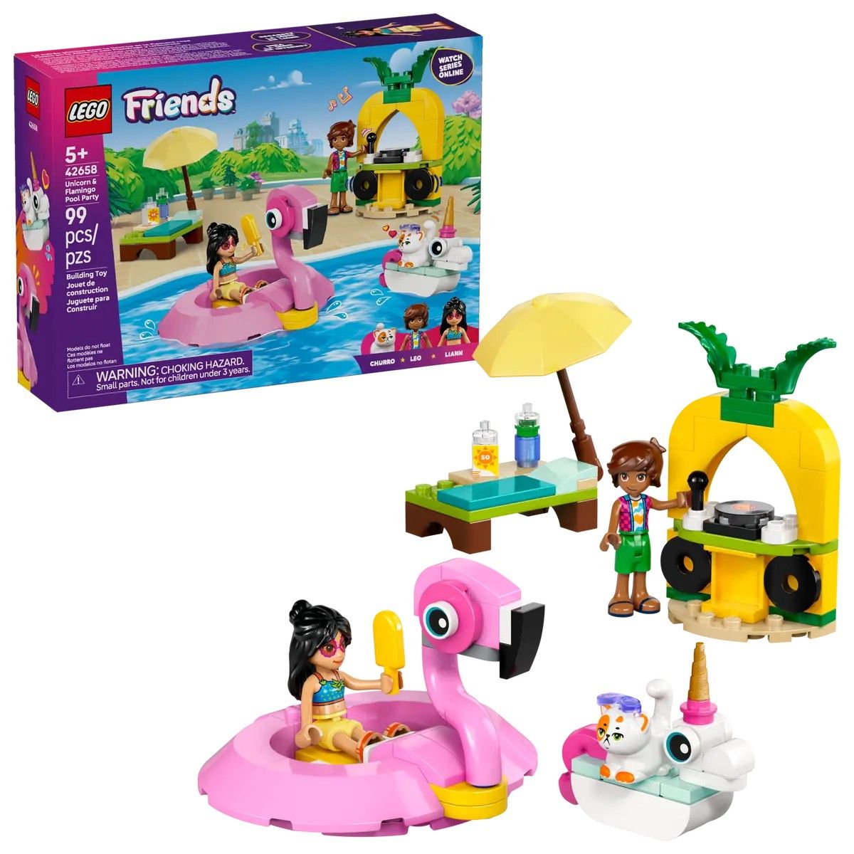 Unicorn & Flamingo Pool Party LEGO Friends 42658