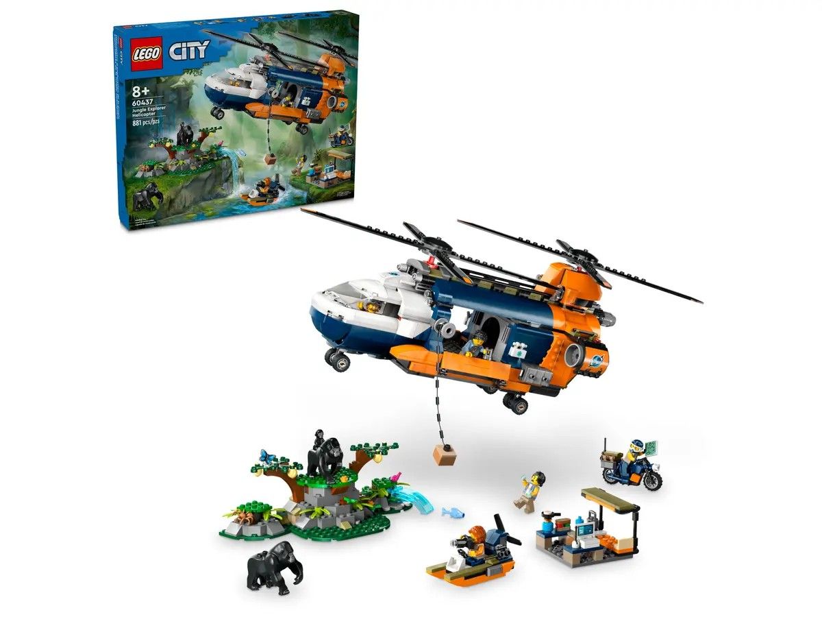 Jungle Explorer Helicopter at Base Camp LEGO City 60437