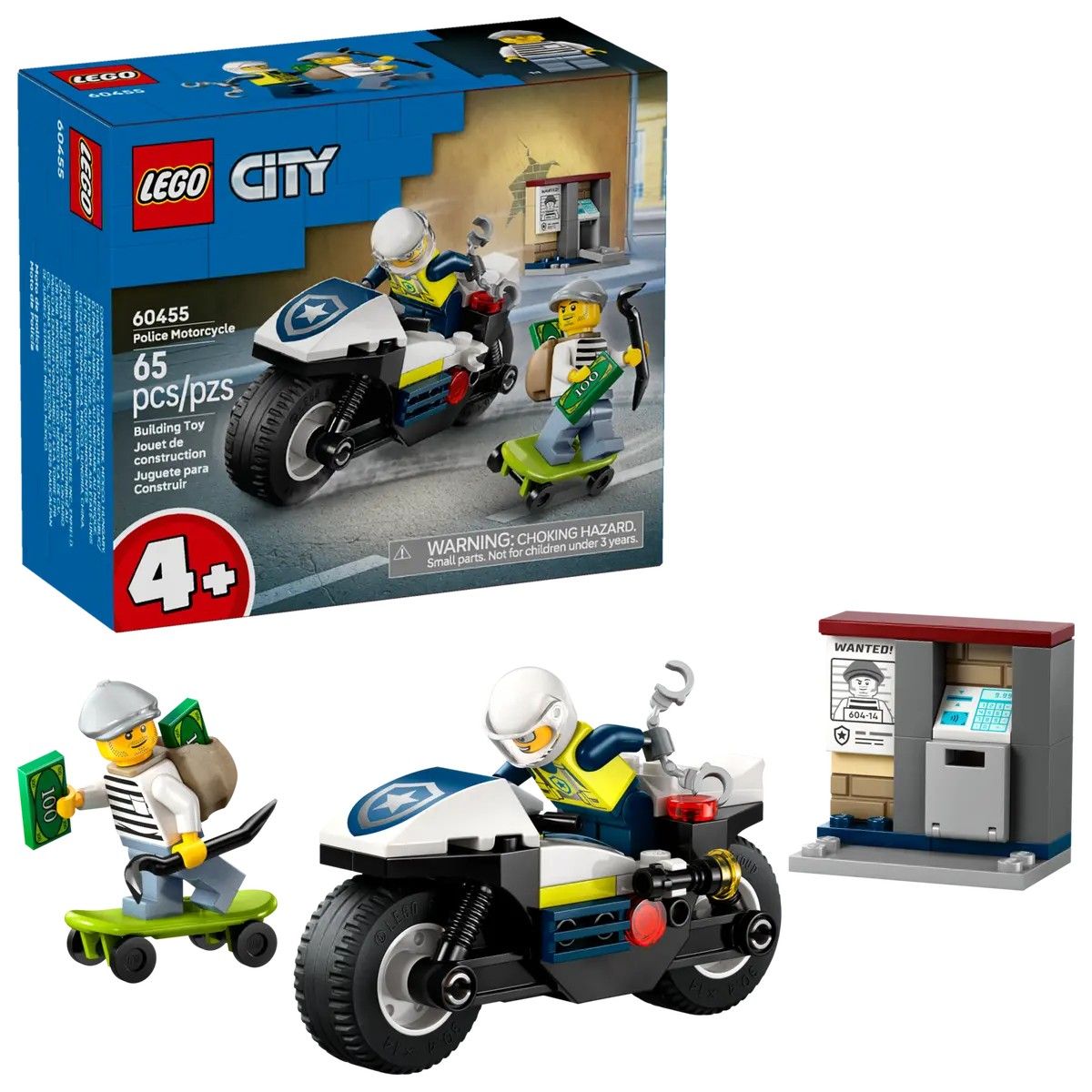 Police Motorcycle Chase LEGO City 60455