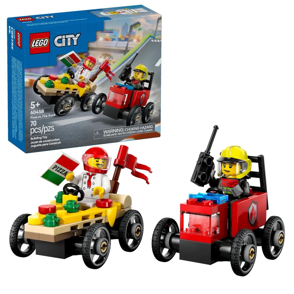 Pizza vs. Fire Truck Race Car Pack LEGO City 60458