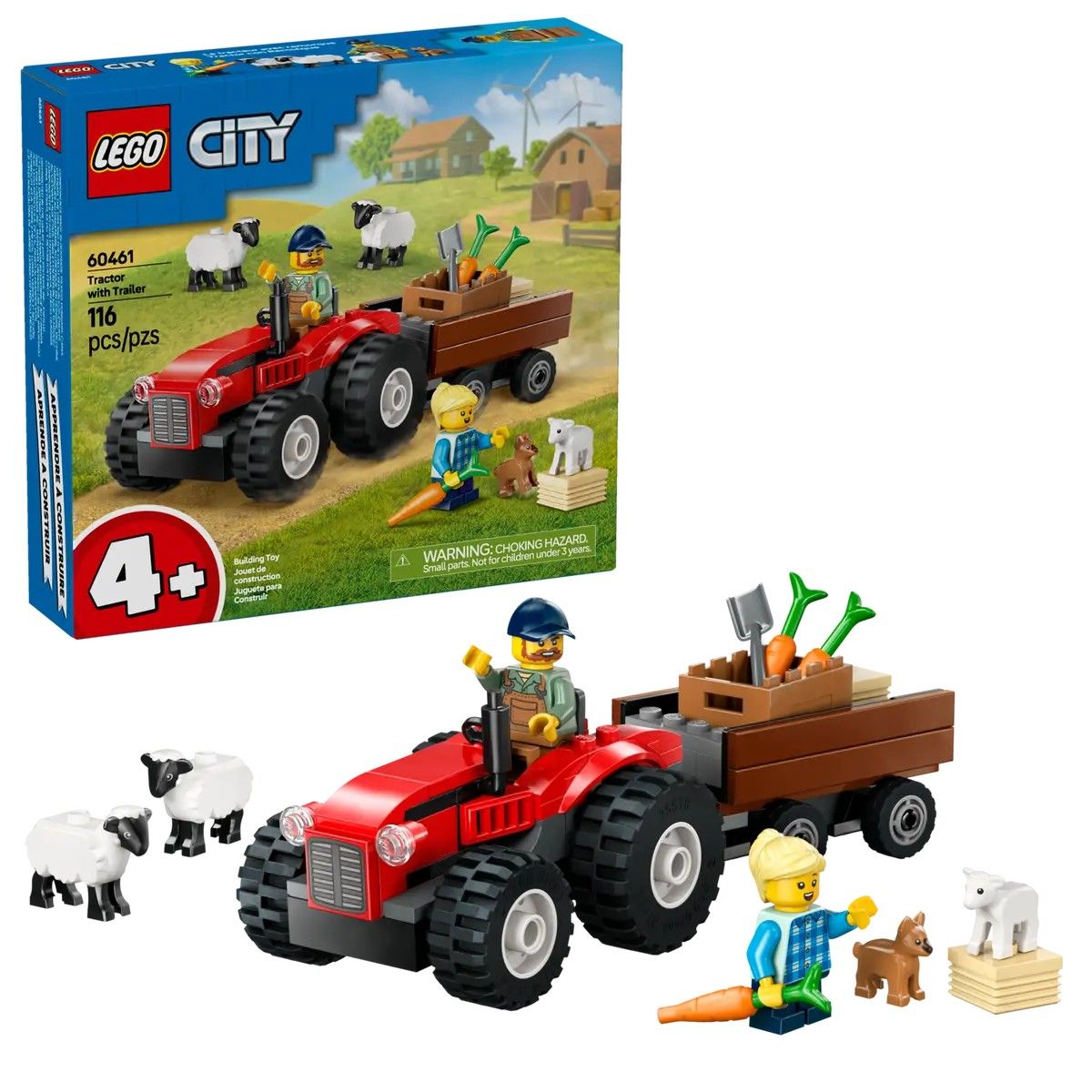 Red Farm Tractor with Trailer & Sheep LEGO City 60461