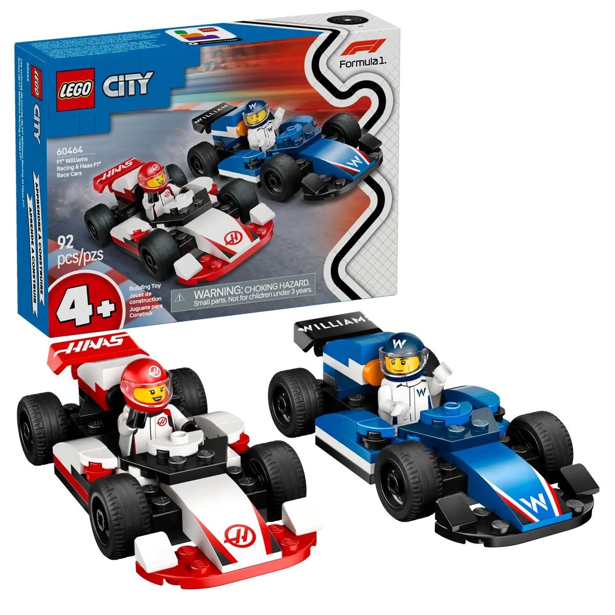 F1 Williams Racing & Haas F1 Race Cars LEGO City 60464