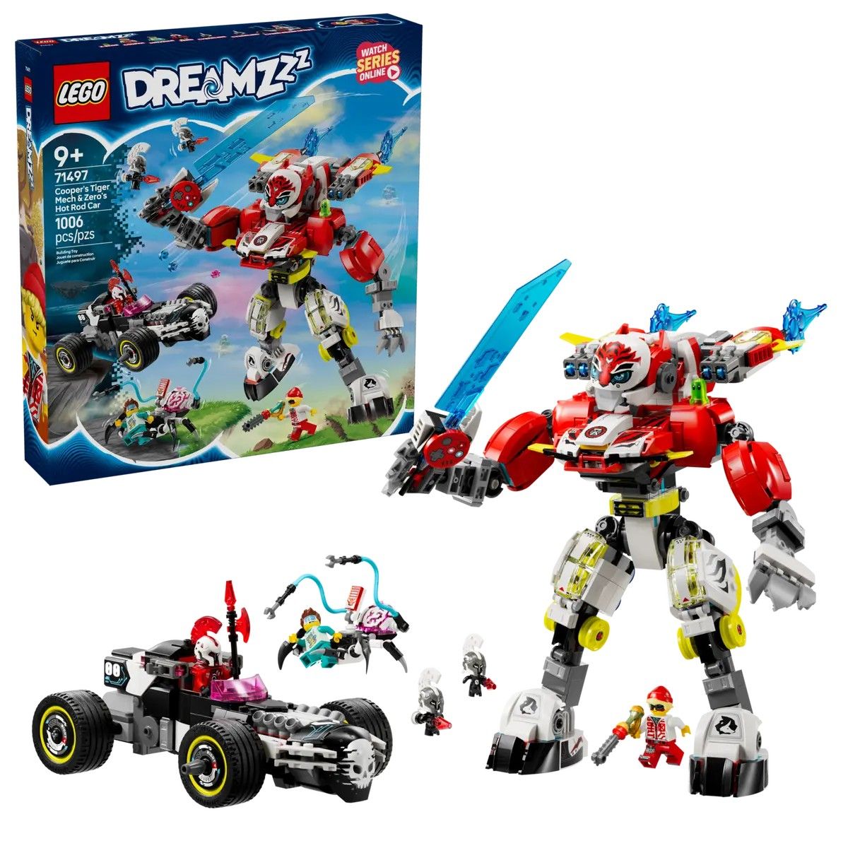 Cooper's Tiger Mech & Zero's Hot Rod Car LEGO DREAMZZZ 71497