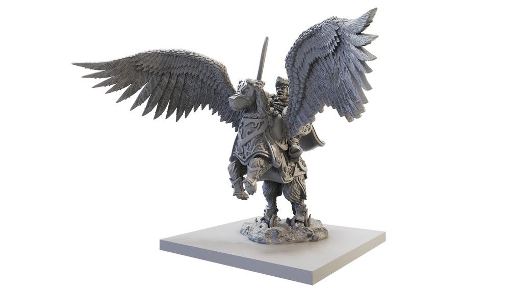 Kings of War: Halfling General on Winged Aralez