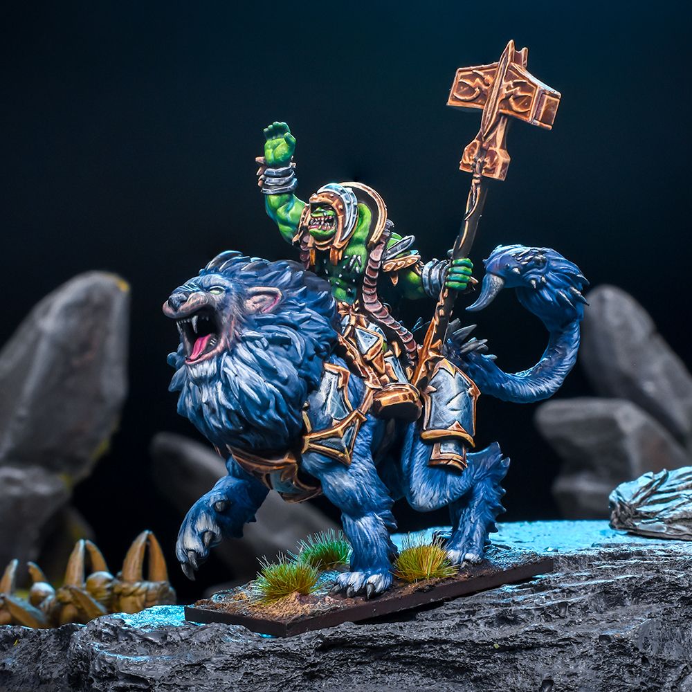 Kings of War: Riftforged Orc Stormcaller on Manticore