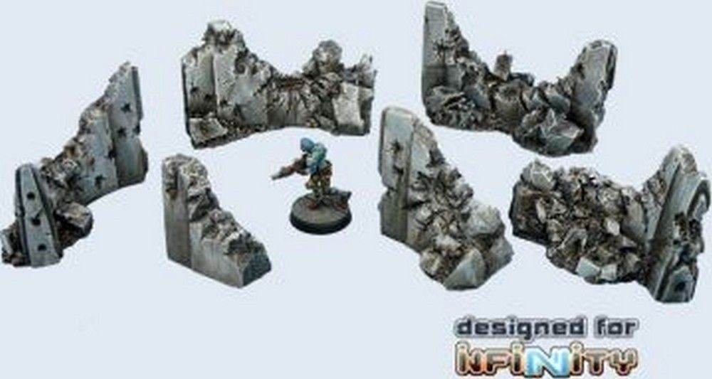 Destroyed Concrete Wall Set