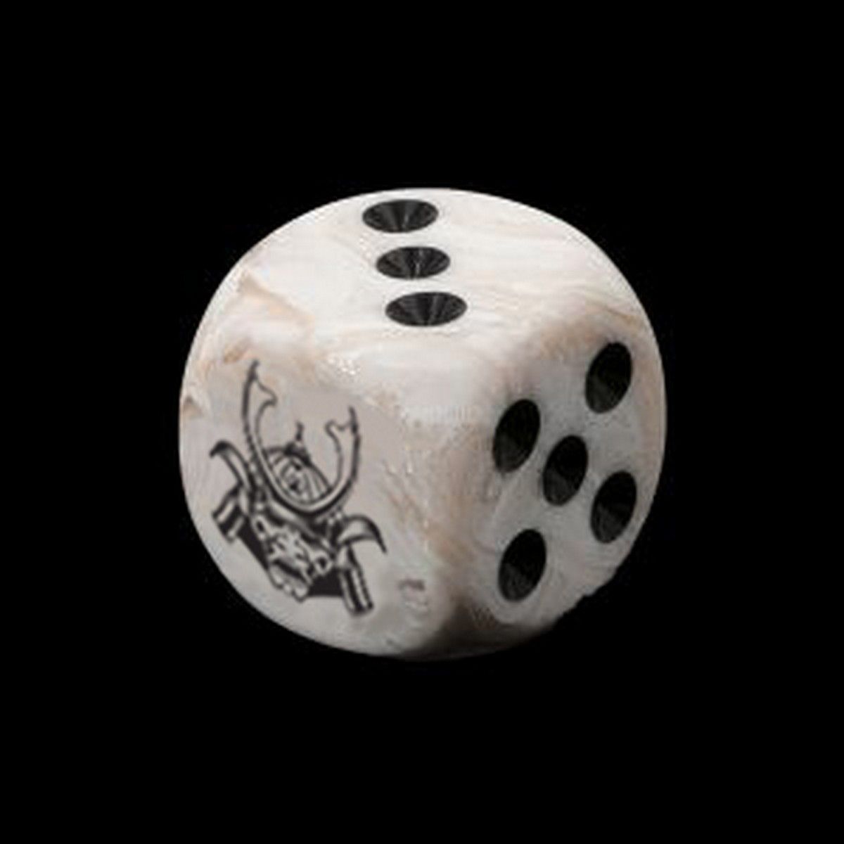 Yoroni Logo on Parchment Marbled  Dice