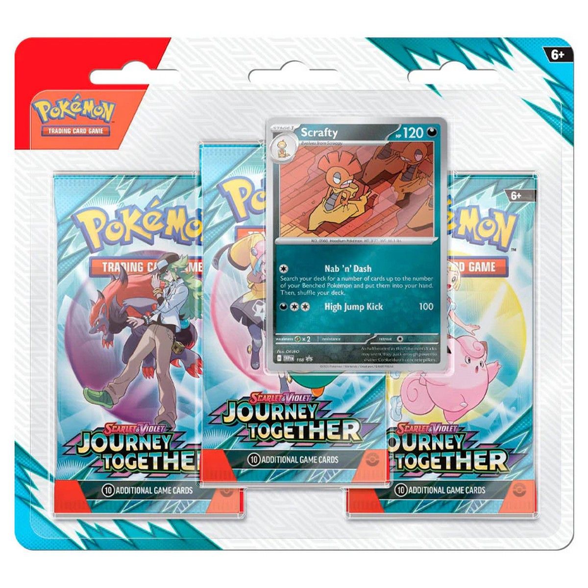 Pokemon TCG: Scarlet & Violet 9 - Journey Together - Scrafty 3-Pack Blister
