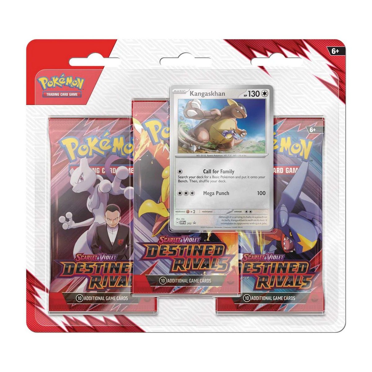 Pokemon TCG: Destined Rivals - 3-Pack Blister - Kangaskhan