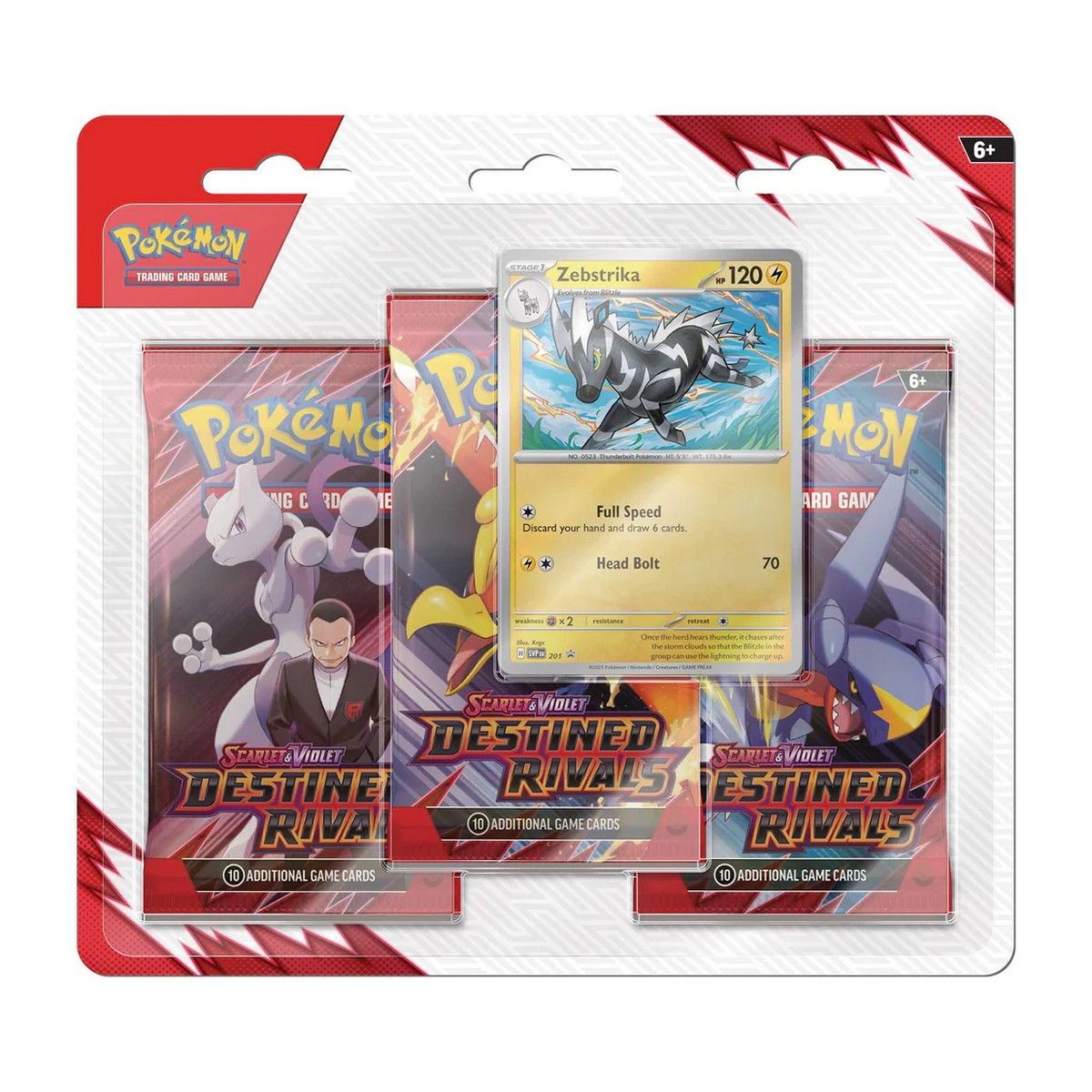 Pokemon TCG: Destined Rivals - 3-Pack Blister - Zebstrika