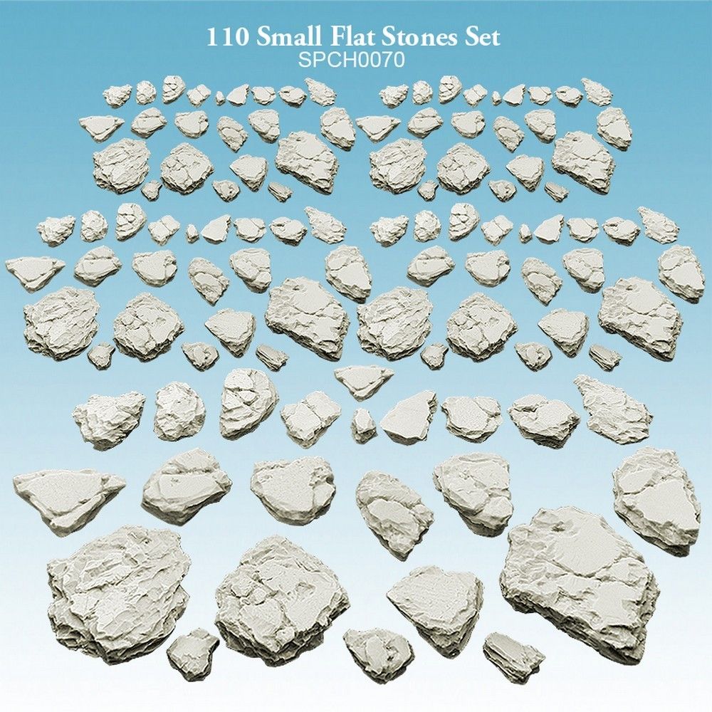 110 Small Flat Stones Set