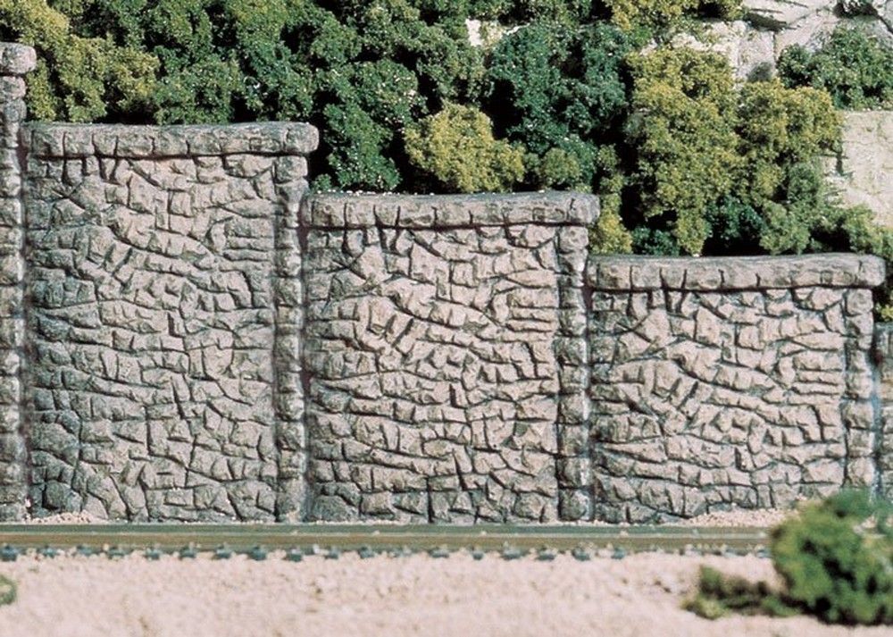 HO Random Stone Retaining Wall (x3)